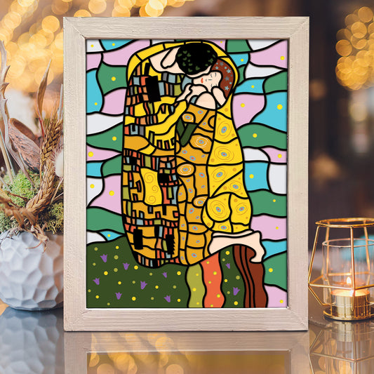 The Kiss – 3D Shadow Box SVG File for Cricut & Silhouette