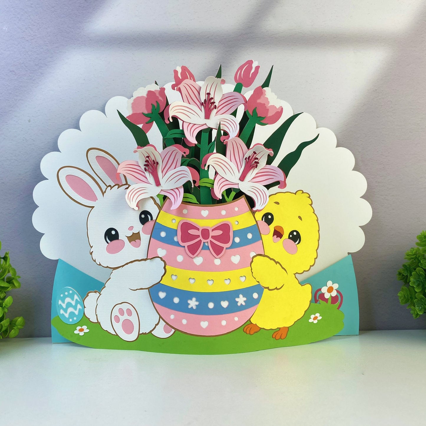 Rabbit And Chicken – 3D Pop-Up Card SVG File for Cricut & Silhouette