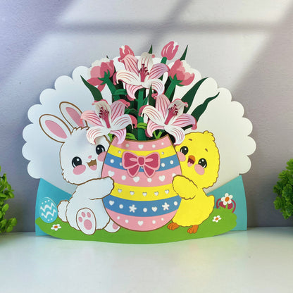 Rabbit And Chicken – 3D Pop-Up Card SVG File for Cricut & Silhouette
