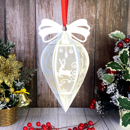 Christmas Deer – 3D Lantern SVG File for Cricut & Silhouette