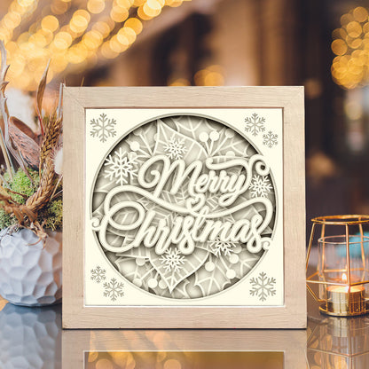 Merry Christmas – 3D Christmas Paper Cut Shadow Box File - Cricut File - (8x8 inches) - VEKTOR KRAFT