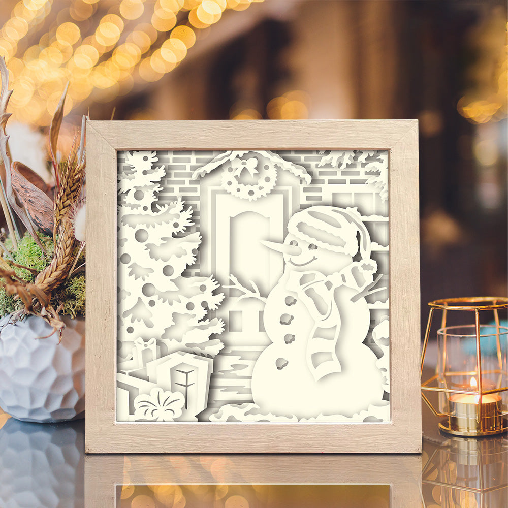 Christmas snowman 9 – 3D Shadow Box SVG File for Cricut & Silhouette