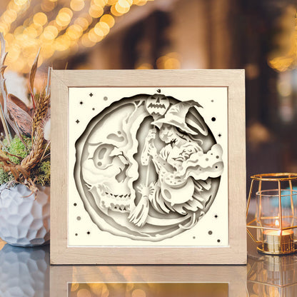 Moon witch – 3D Shadow Box SVG File for Cricut & Silhouette