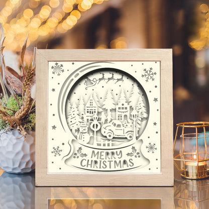 Christmas Snowball Landscape 4 – 3D Shadow Box SVG File for Cricut & Silhouette