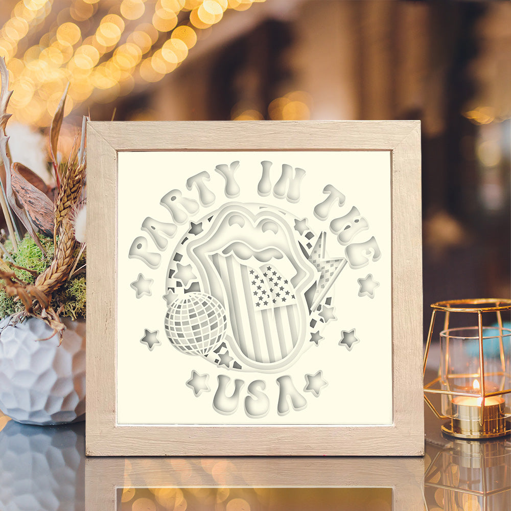 Party in The USA – 3D Shadow Box SVG File for Cricut & Silhouette