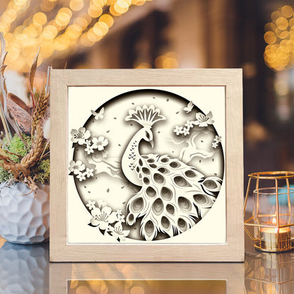 Peacock 3 – 3D Shadow Box SVG File for Cricut & Silhouette