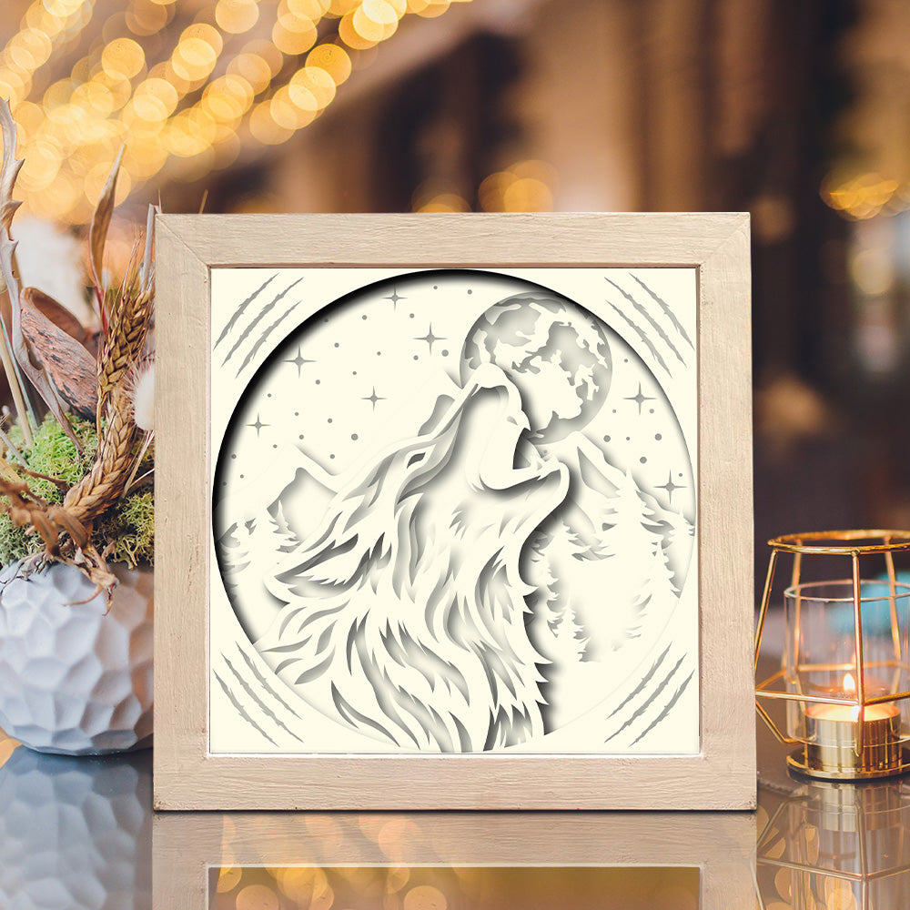 Wolf 3 – 3D Shadow Box SVG File for Cricut & Silhouette