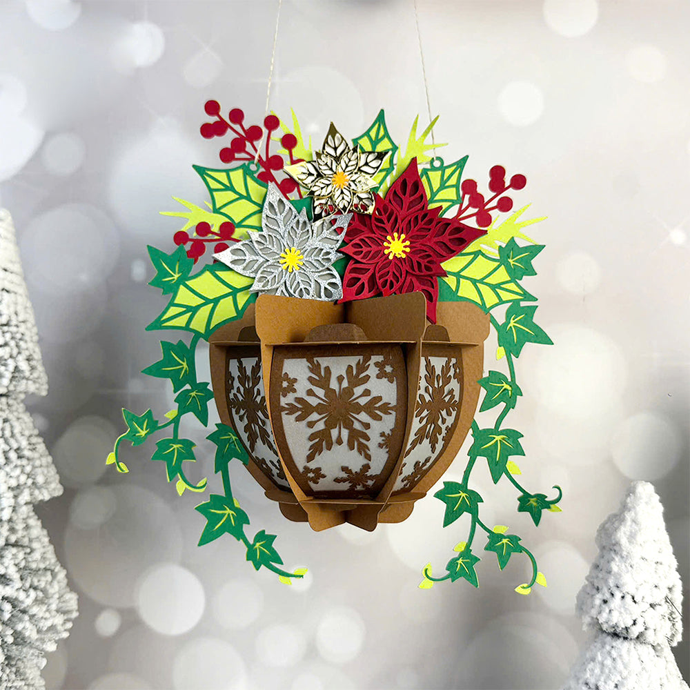 Christmas Flower Pot 1 – 3D Lantern SVG File for Cricut & Silhouette