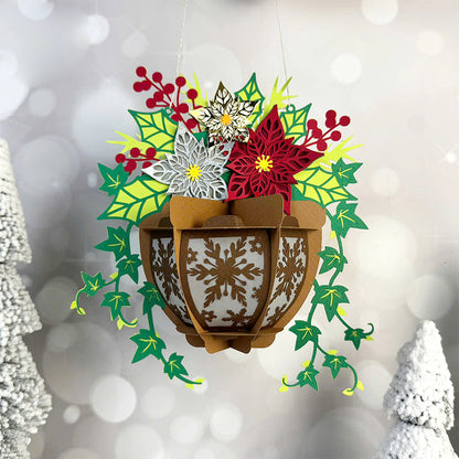 Christmas Flower Pot 1 – 3D Lantern SVG File for Cricut & Silhouette
