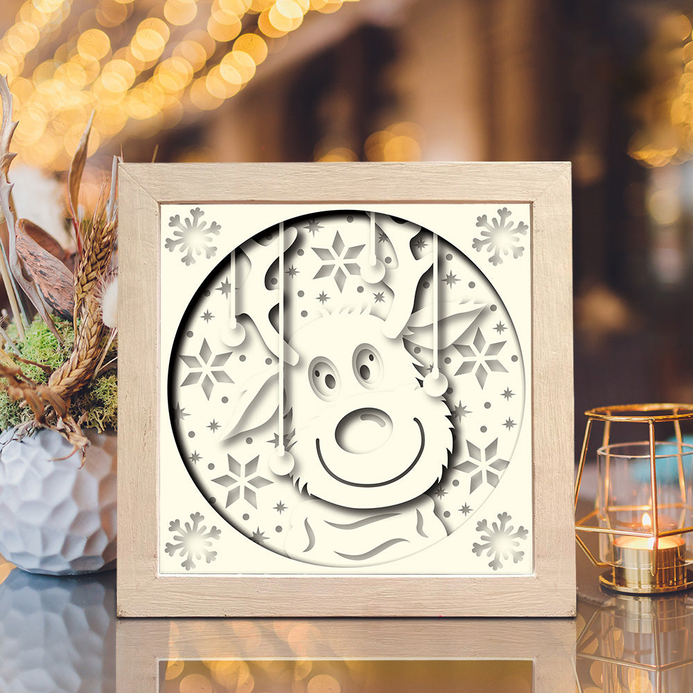 Rudolph 2 – 3D Shadow Box SVG File for Cricut & Silhouette