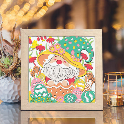 Gnome And Easter Eggs – 3D Shadow Box SVG File for Cricut & Silhouette