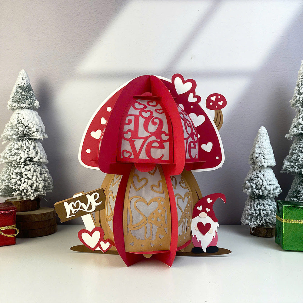 Mushroom Valentine - 3D Valentine Lantern File  - Cricut File  - VEKTOR KRAFT