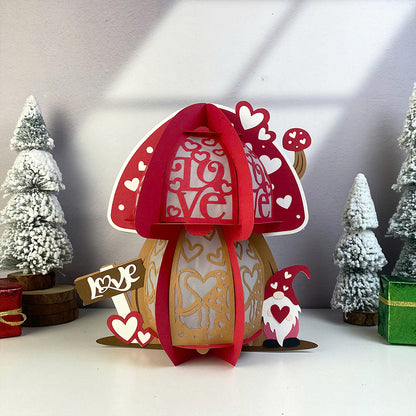 Mushroom Valentine - 3D Valentine Lantern File  - Cricut File  - VEKTOR KRAFT
