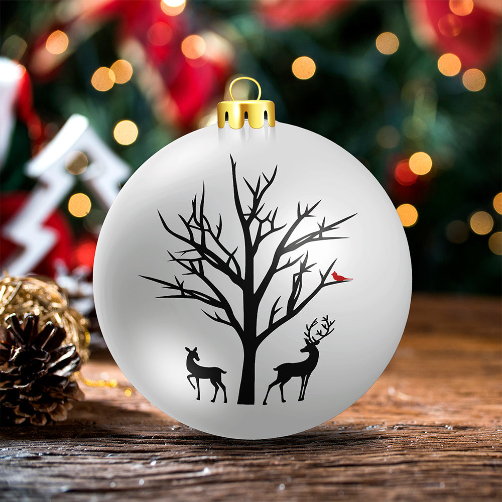 Deer Cardinal Winter Christmas Ornament – 3D Lantern SVG File for Cricut & Silhouette
