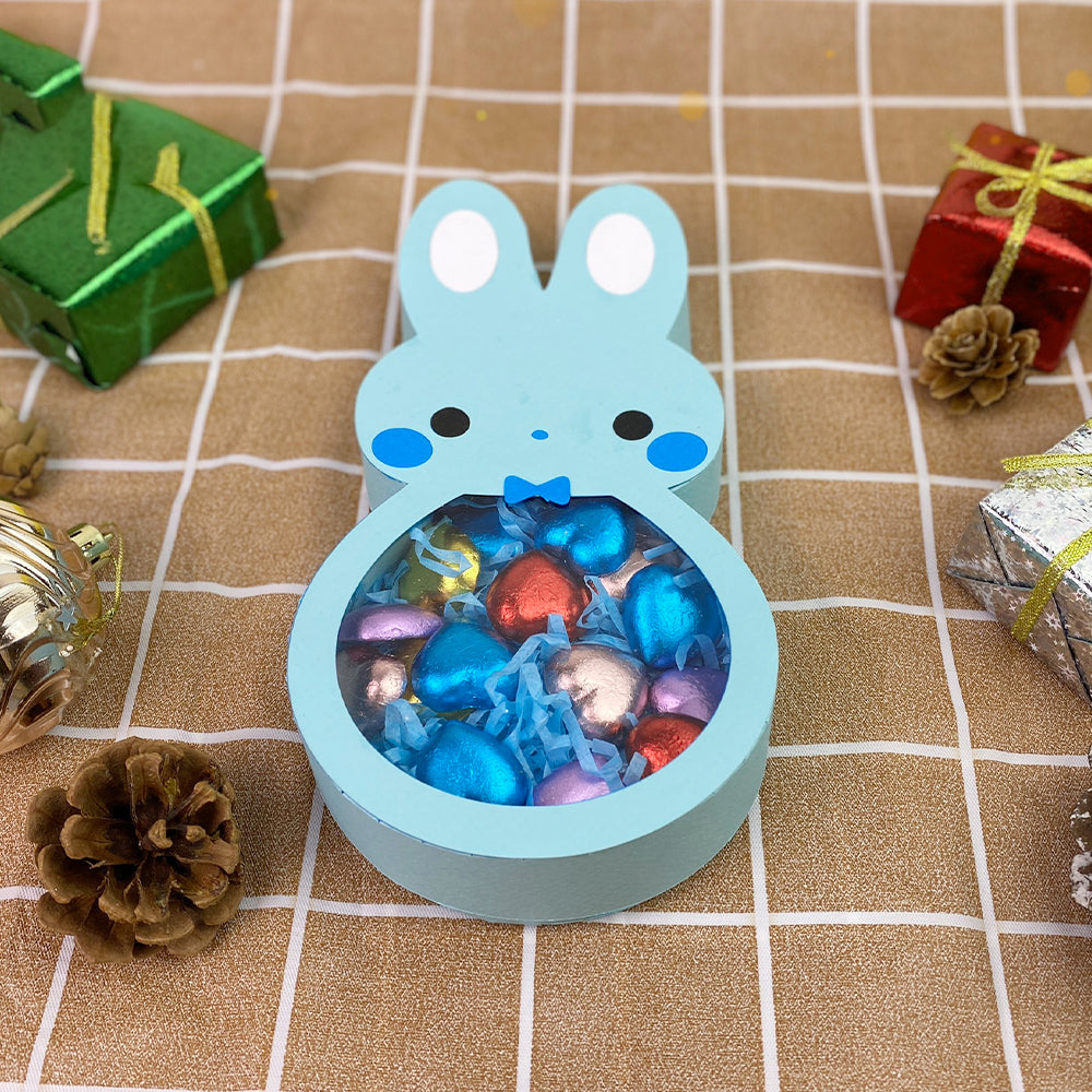 Easter Bunny Blue – Easter Bunny Candy Box File – 3D Box SVG File for Cricut & Silhouette