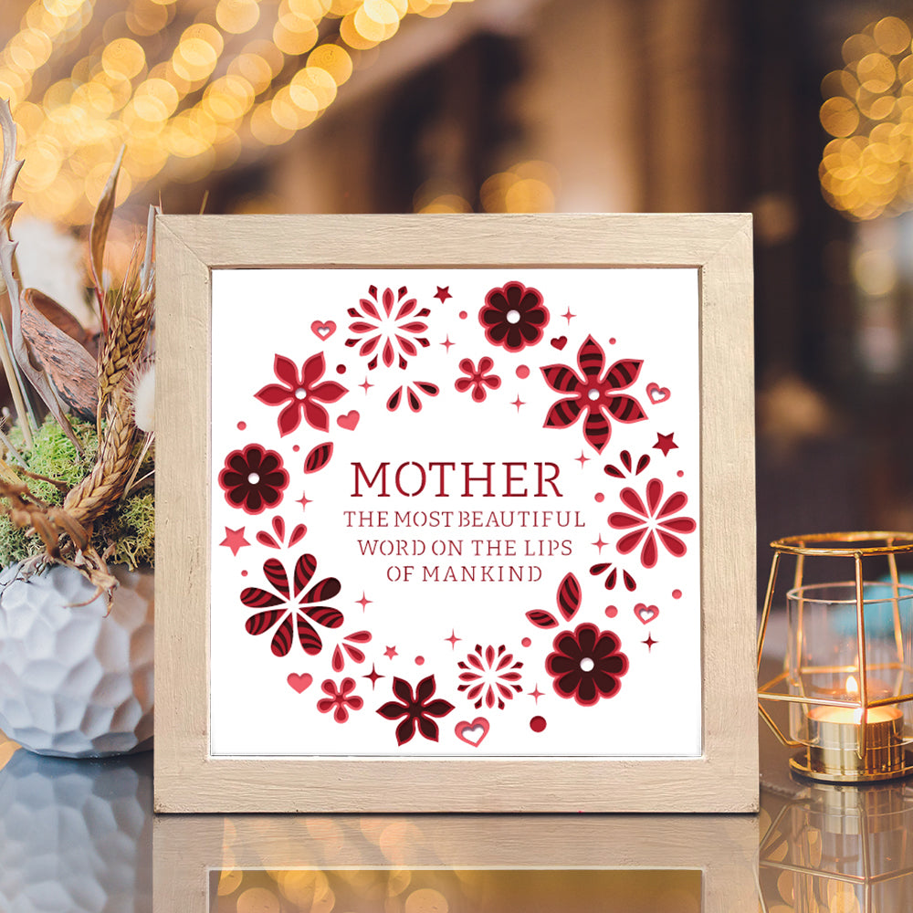 Mother Gift – 3D Paper Cut Shadow Box File - Cricut File - (8x8 inches) - VEKTOR KRAFT