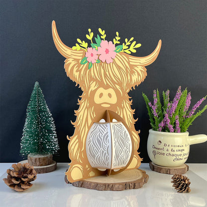 Highland Cow - 3D Animal Paper Cut Lantern File  - Cricut File  - VEKTOR KRAFT