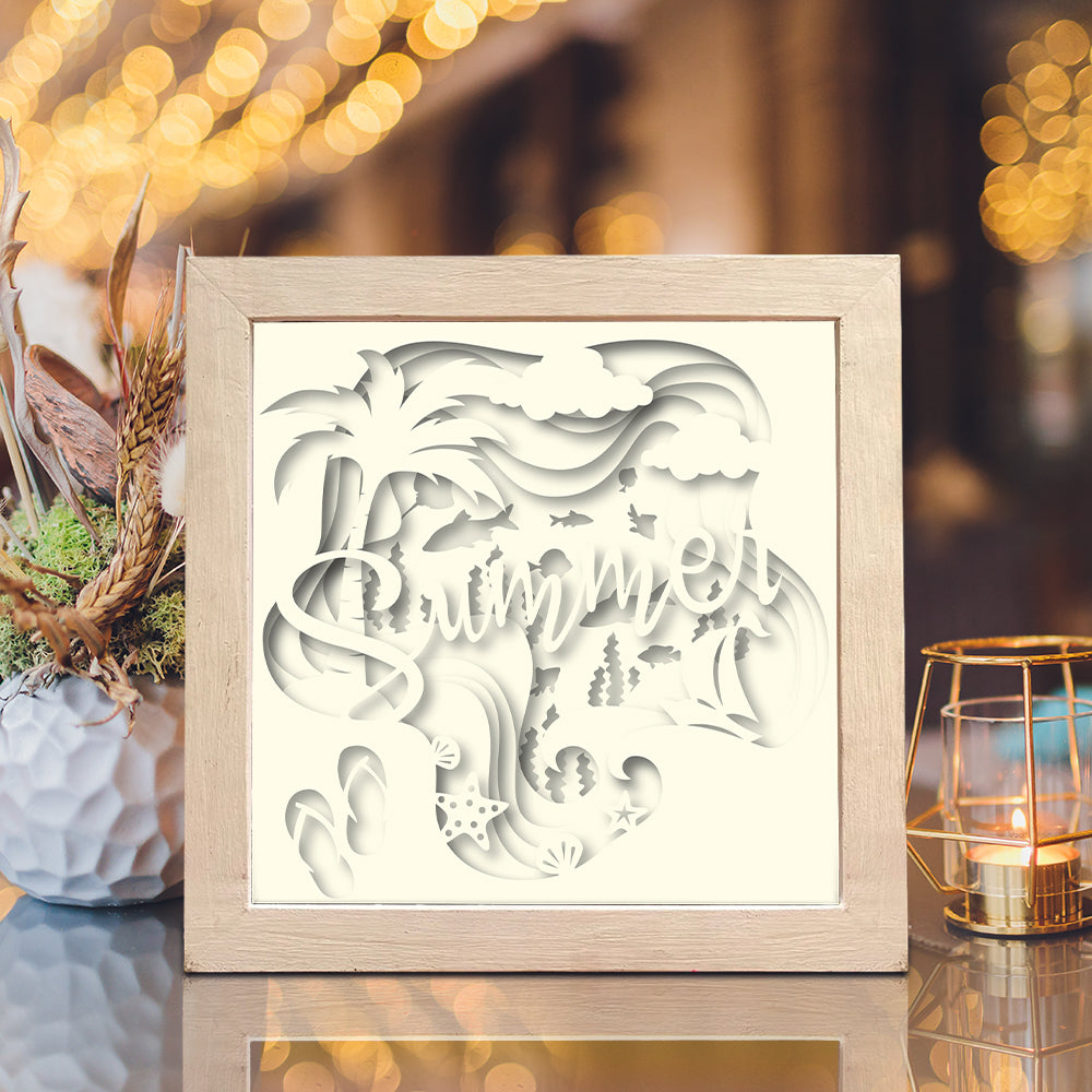 Summer – 3D Shadow Box SVG File for Cricut & Silhouette