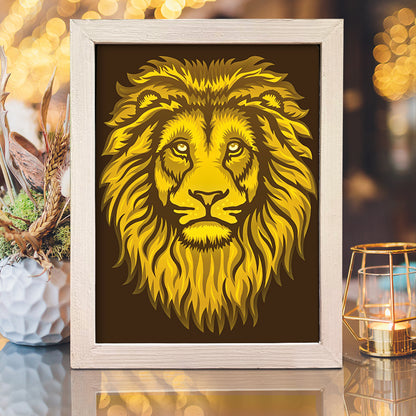Lion Portrait 1 – 3D Lightbox SVG File for Cricut & Silhouette