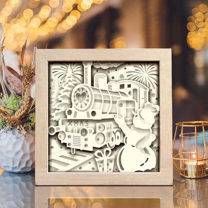 Christmas Train – 3D Shadow Box SVG File for Cricut & Silhouette