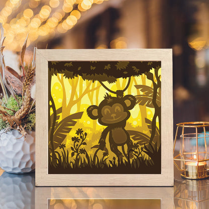 Monkey – 3D Lightbox SVG File for Cricut & Silhouette