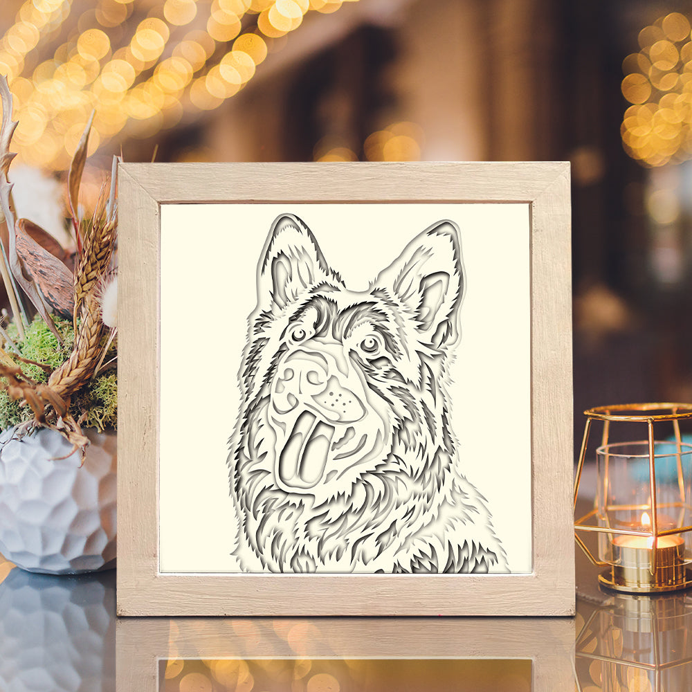 German Shepherd Dog – 3D Shadow Box SVG File for Cricut & Silhouette