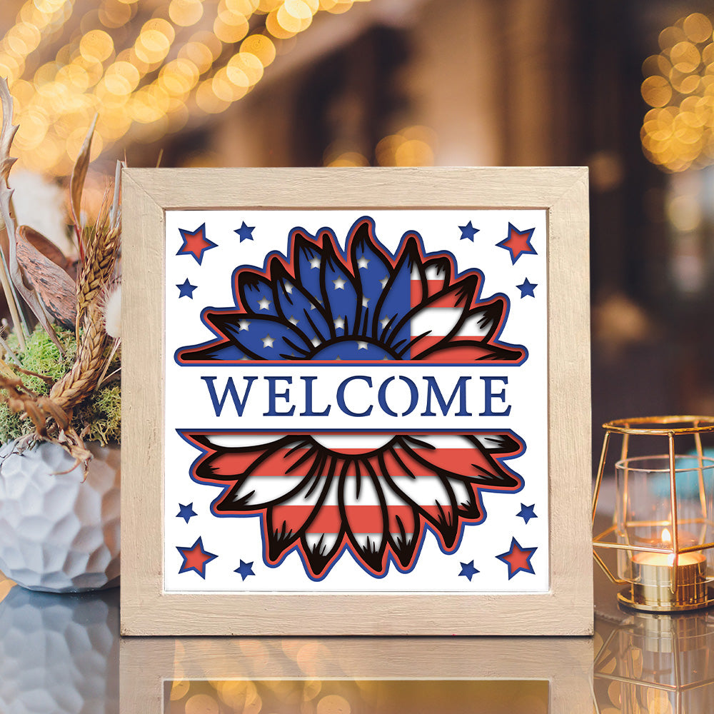 America Welcome 2 – 3D Shadow Box SVG File for Cricut & Silhouette