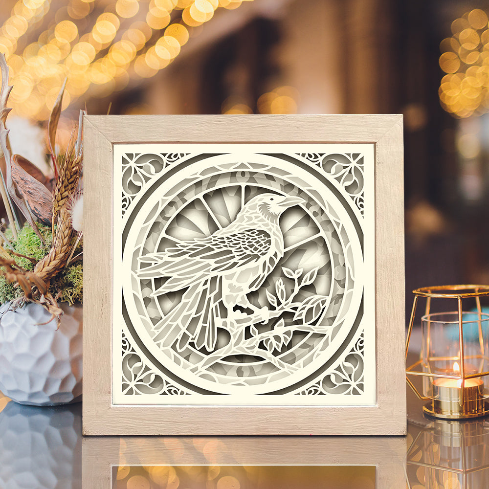 Raven Crow – 3D Shadow Box SVG File for Cricut & Silhouette