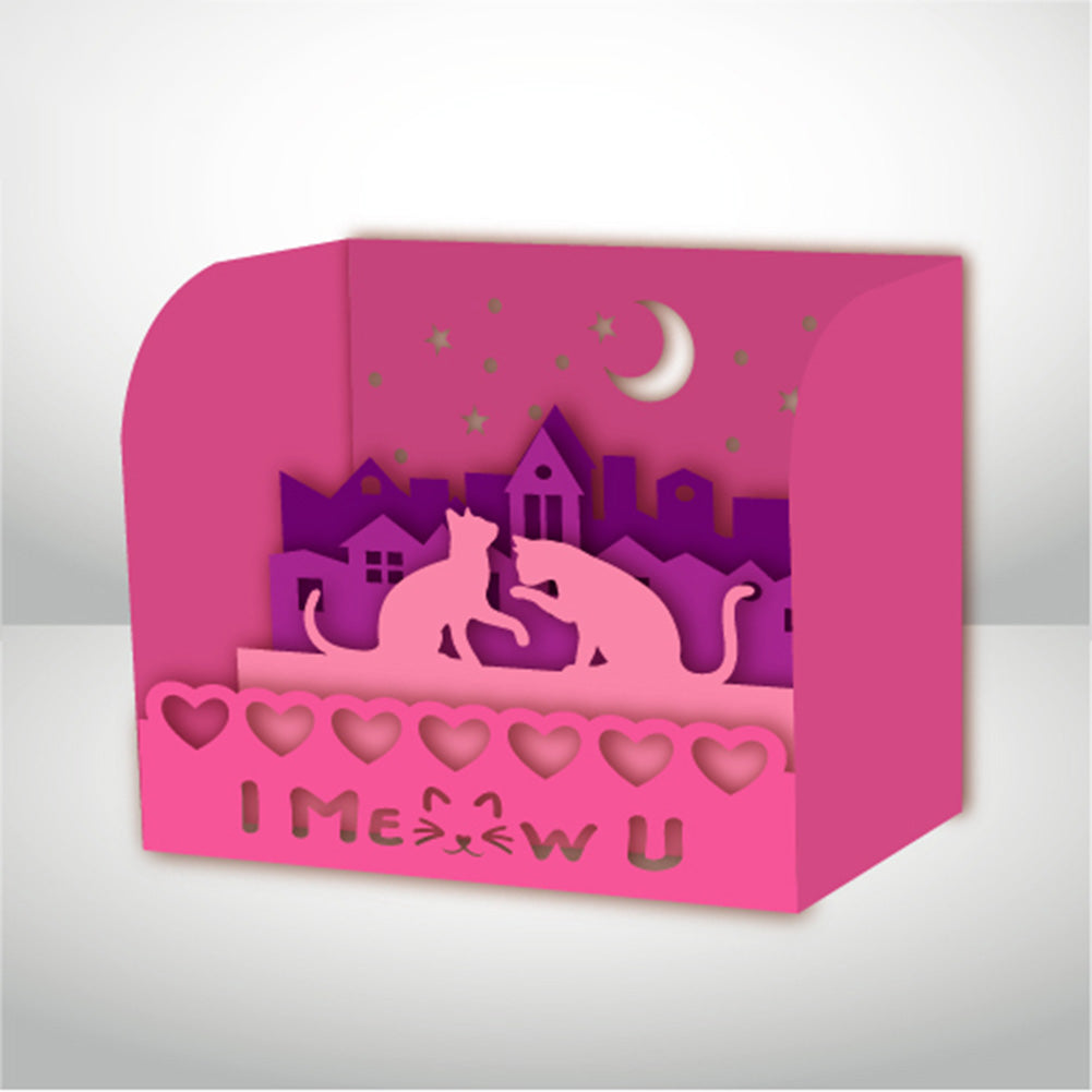Cat Couple – 3D Pop-Up Card SVG File for Cricut & Silhouette