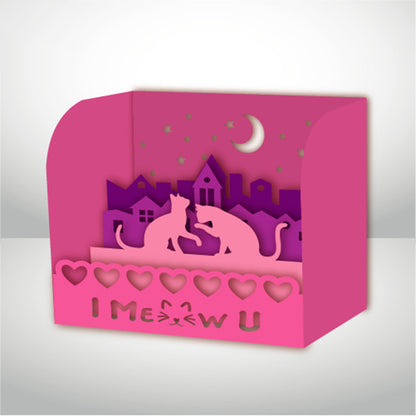 Cat Couple – 3D Pop-Up Card SVG File for Cricut & Silhouette