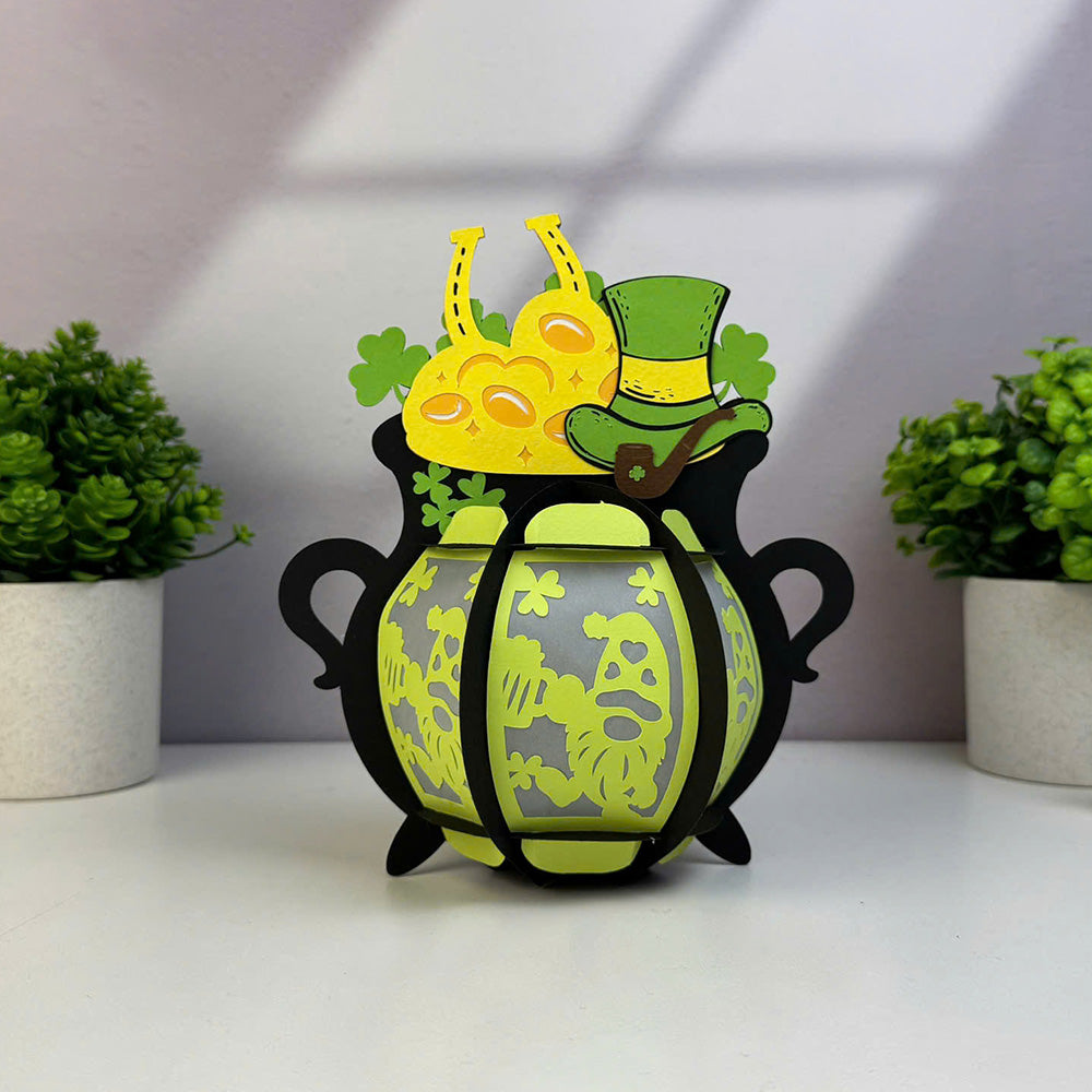 Lucky Pot - 3D St. Patrick's Day Paper Cut Lantern File  - Cricut File  - VEKTOR KRAFT