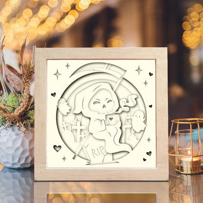 Death With Coffee – 3D Shadow Box SVG File for Cricut & Silhouette