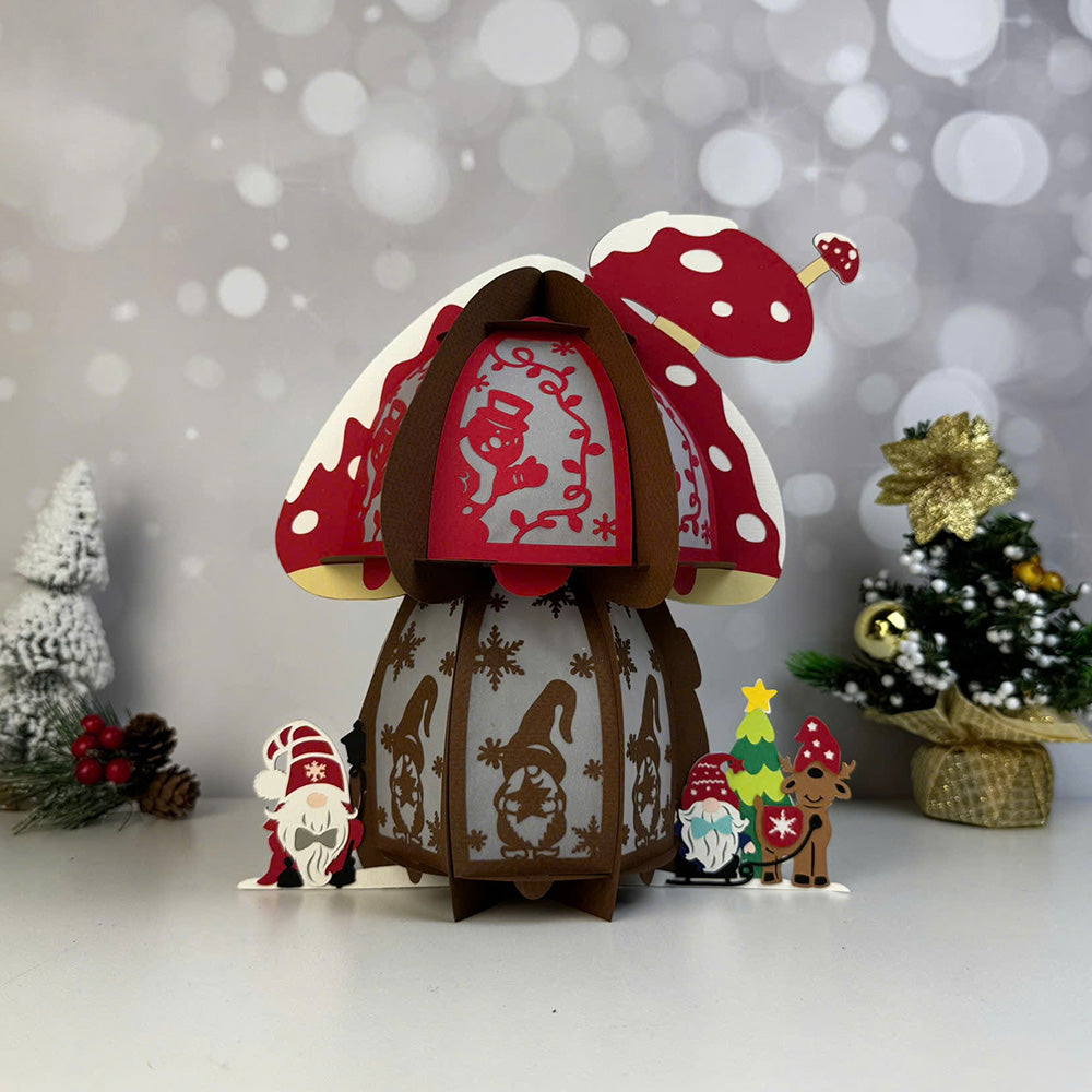 Mushroom Xmas 2 - 3D Christmas Lantern File - Cricut File  - VEKTOR KRAFT
