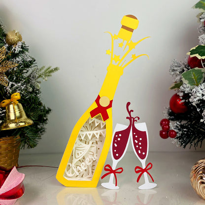 Cheers – 3D Champagne Box  File - Cricut File - VEKTOR KRAFT