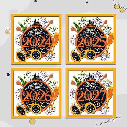 Happy New Year 2 – 3D Shadow Box SVG File for Cricut & Silhouette