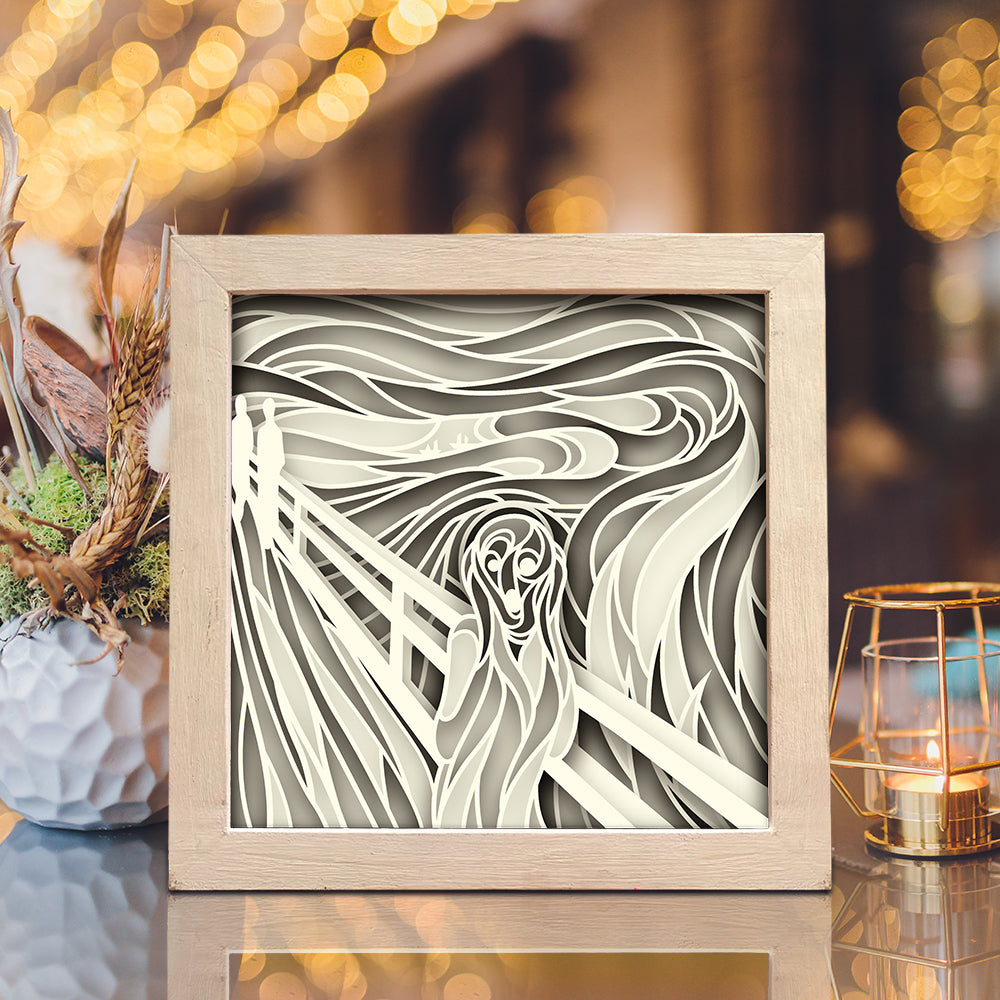 The Scream – 3D Paper Cut Shadow Box File - Cricut File - (8x8 inches) - VEKTOR KRAFT