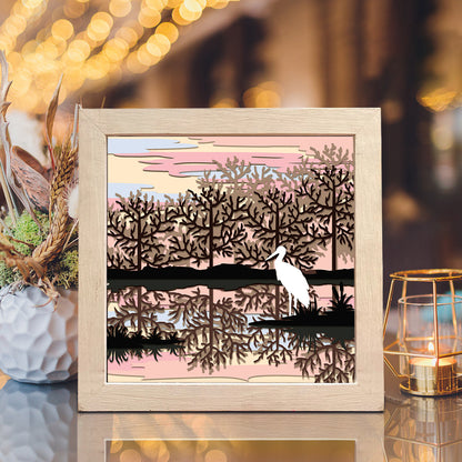 Stork Painting – 3D Shadow Box SVG File for Cricut & Silhouette
