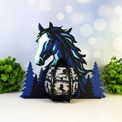 Horse 2 - 3D Animal Paper Cut Lantern File  - Cricut File  - VEKTOR KRAFT