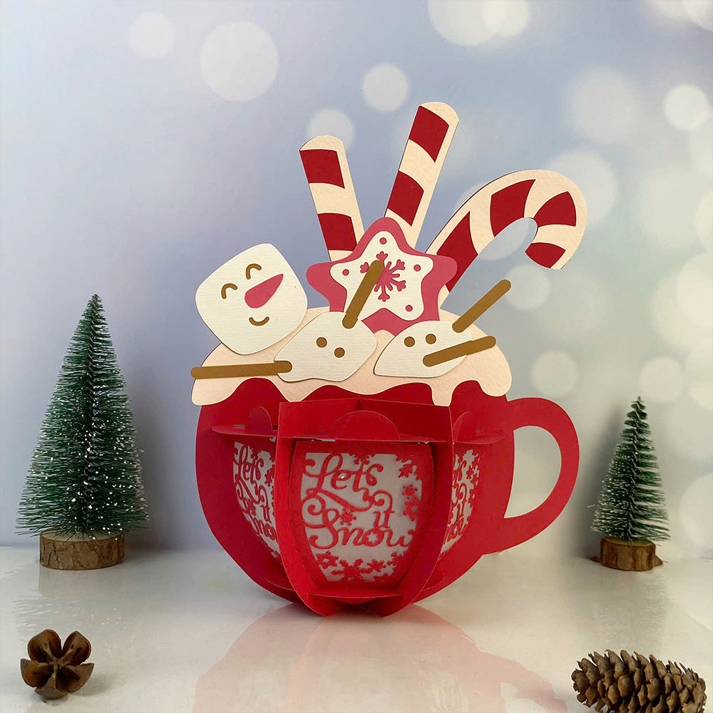 Hot Cocoa Snowman - 3D Christmas Lantern File - Cricut File  - VEKTOR KRAFT
