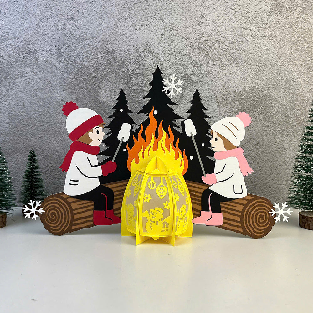 Christmas Campfire 1 – 3D Lantern SVG File for Cricut & Silhouette
