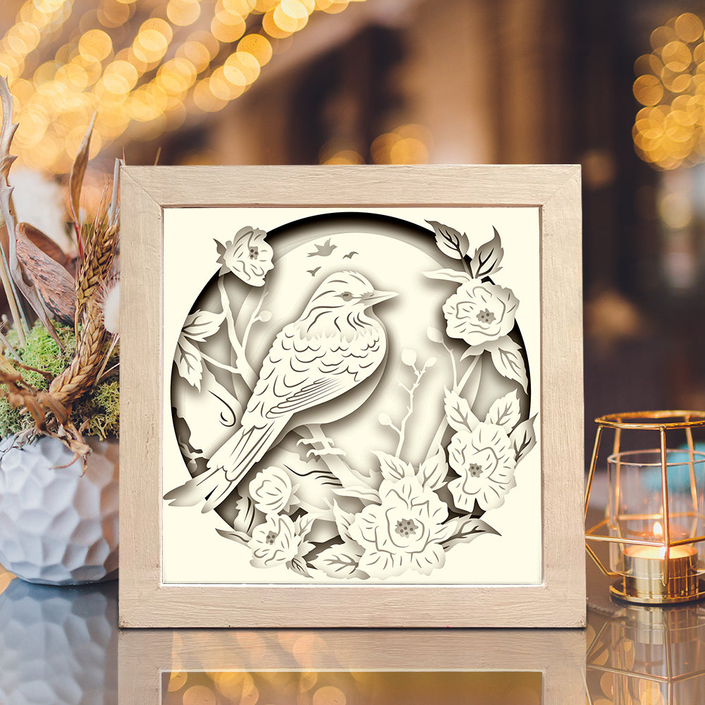 Flowers Birds – 3D Shadow Box SVG File for Cricut & Silhouette