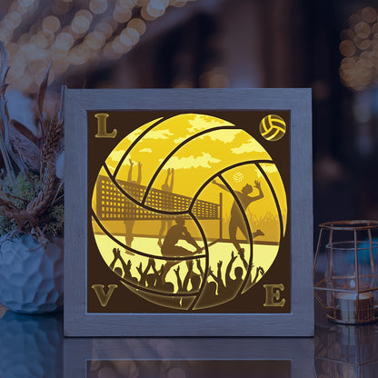 Volleyball 2 – 3D Lightbox SVG File for Cricut & Silhouette
