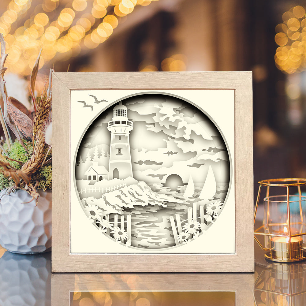Lighthouse 15 – 3D Shadow Box SVG File for Cricut & Silhouette