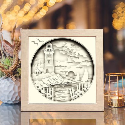 Lighthouse 15 – 3D Shadow Box SVG File for Cricut & Silhouette