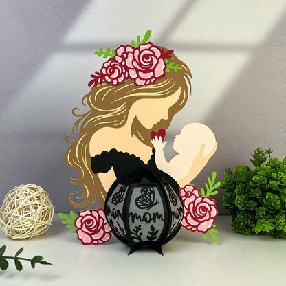 Mom and Son - 3D Paper Cut Lantern File  - Cricut File  - VEKTOR KRAFT