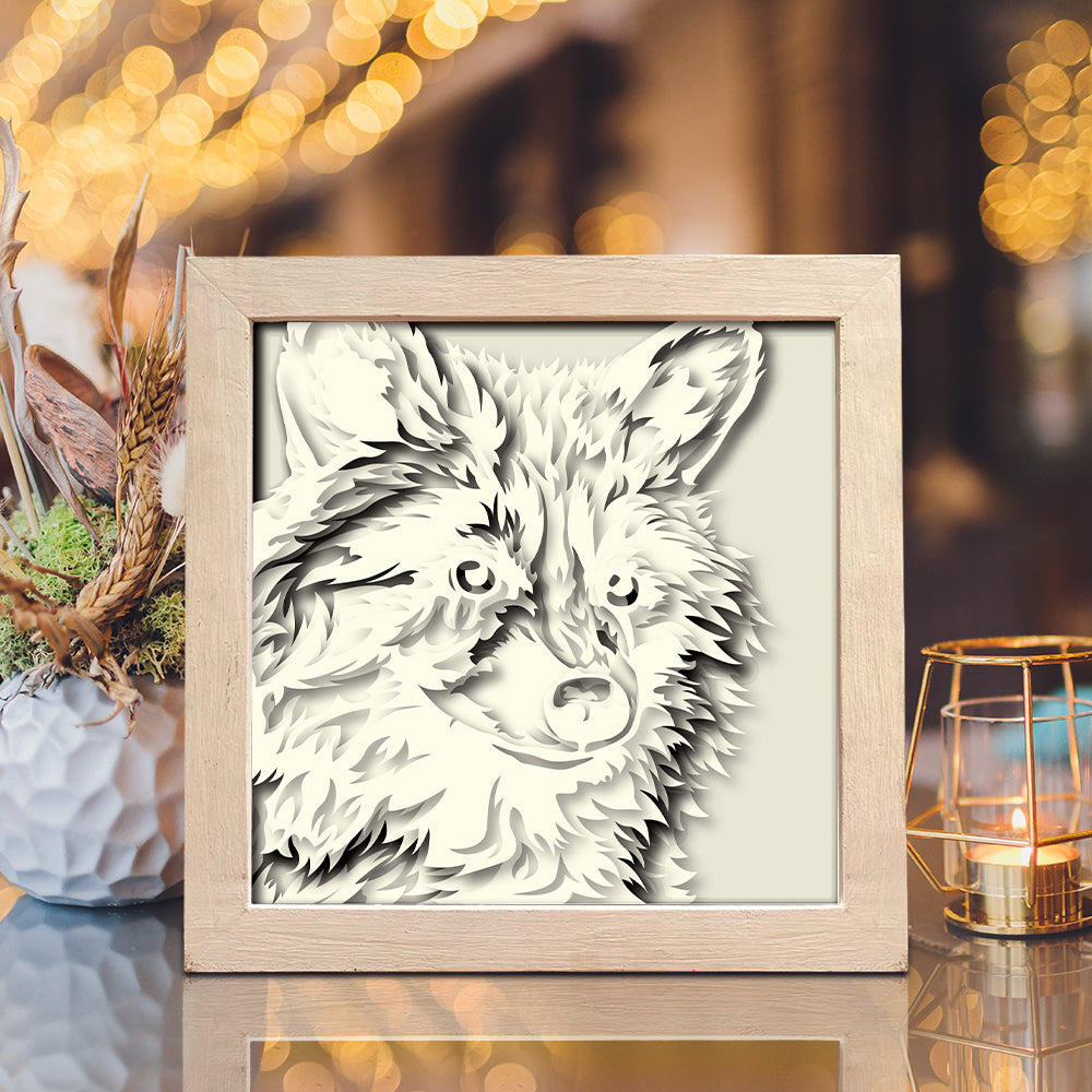 Raccoon – 3D Animal Paper Cut Shadow Box File - Cricut File - (8x8 inches) - VEKTOR KRAFT