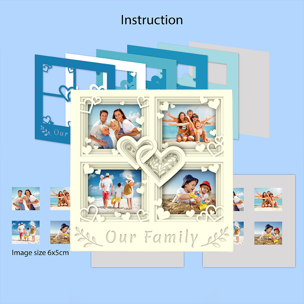 Customized Family Gallery – 3D Shadow Box SVG File for Cricut & Silhouette