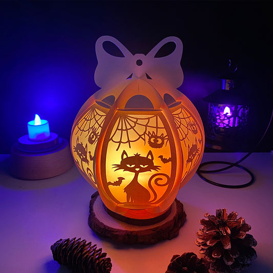 Cat - 3D Globe Lantern File - Cricut File - VEKTOR KRAFT