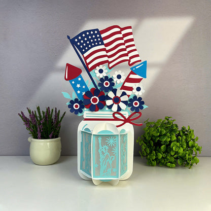 4th of July - 3D Lantern File - Cricut File  - VEKTOR KRAFT