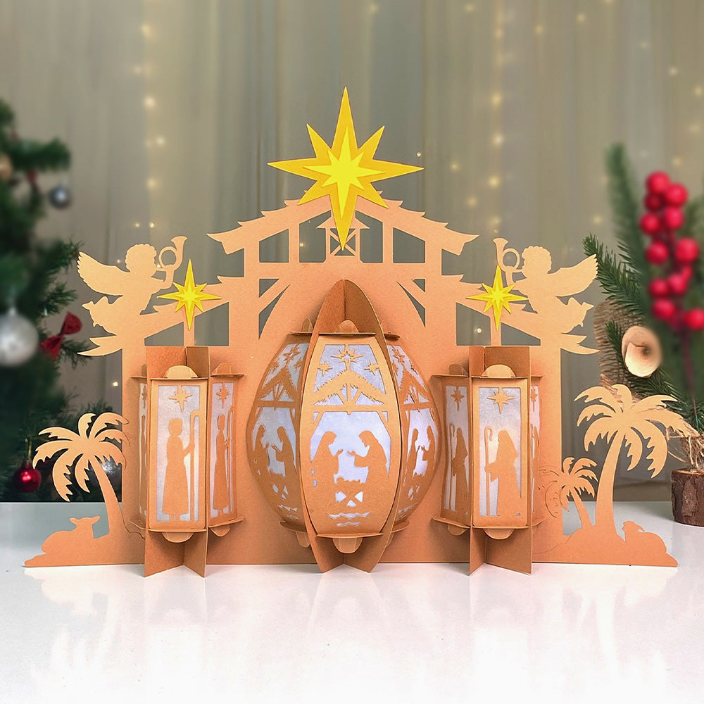 Nativity Scene 3 - 3D Christmas Lantern File - Cricut File  - VEKTOR KRAFT